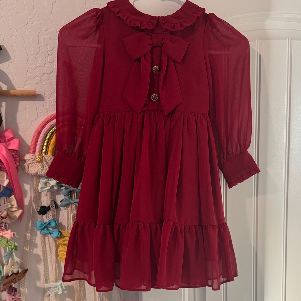 Elegant Red Kids Formal Dress